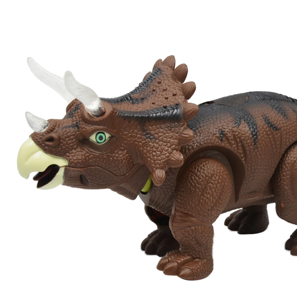 Laying Egg Dinosaur, Walking & Roaring Triceratop Battery Powered Animal with Realistic Sounds & Lights Toy Kid Girls Gifts