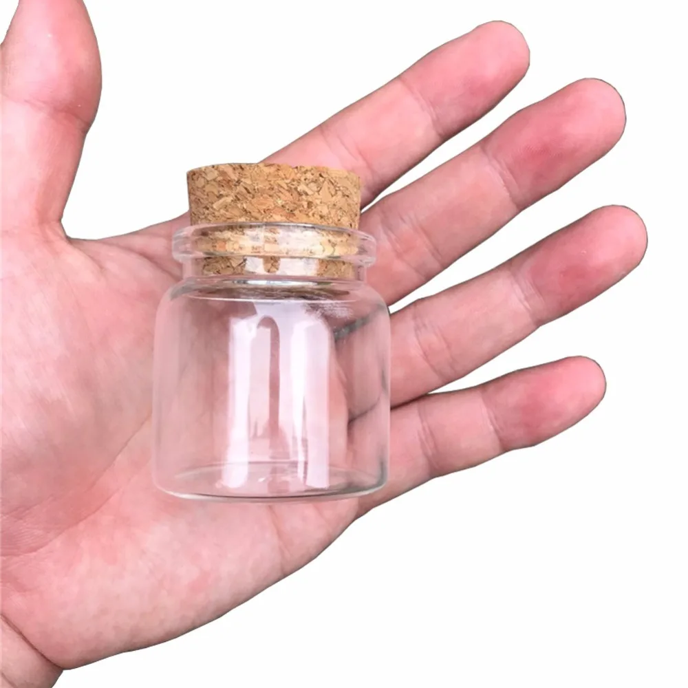 50ml Cork Glass Bottles Jewelry Ornaments Package Vials Wedding Gifts Empty Crafts Jars Reusable Container 24pcs