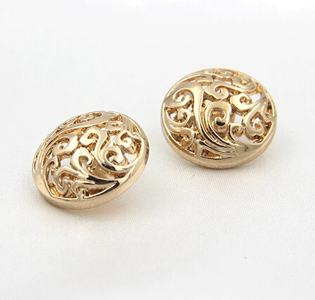 

12-28mm High-grade Hollow out Metal Buttons Round Shank Gold Buttons