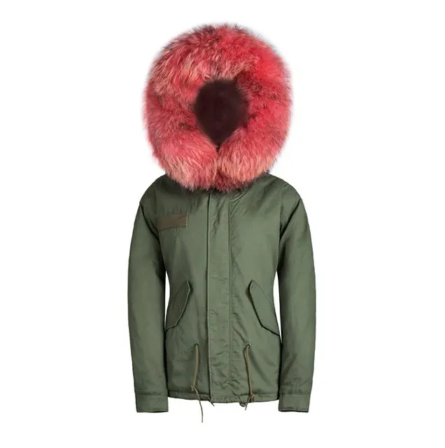 Best price at $285 Cheap male parkas plus size overcoat faux furs lining coat and big orange red collar parka