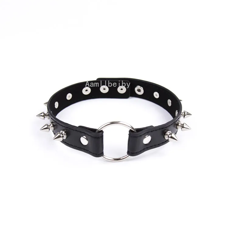 Punk Style Leather Necklace Sex Toys Bondage Erotic Bdsm Collar