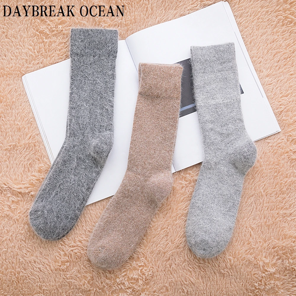 3 Pair High Quality Angora Cashmere Rabbit Wool Socks Super Soft Thick Warm Merino Men Socks 2018 Big Size Winter Socks For Men