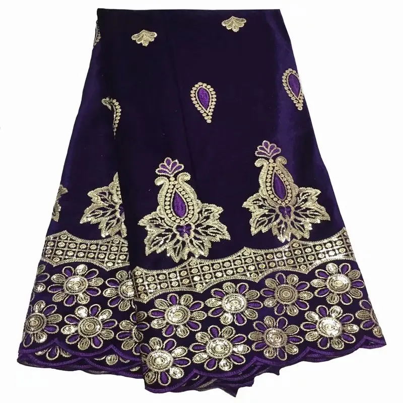 Высококачественная африканская кружевная ткань французское кружево из Нигерии Вышивка бархатная ткань с кружевом с блестками для свадебного платья - Цвет: 1