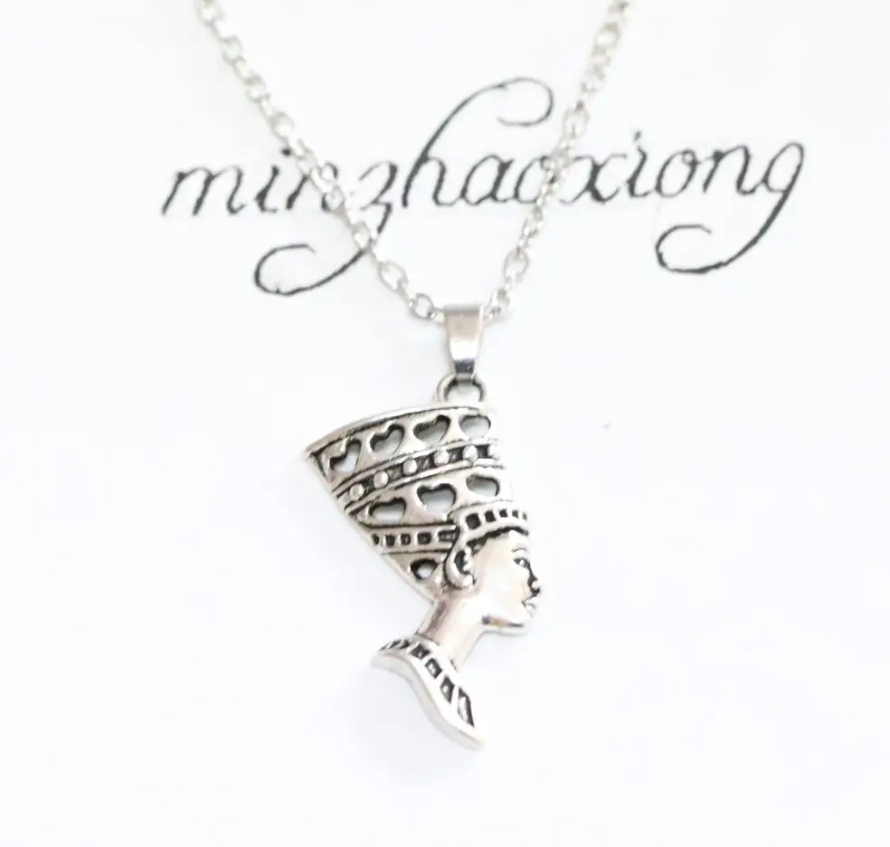 Egyptian Egypt Queen Nefertiti Ancient Silver Goddess Head Charms