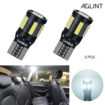 

AGLINT 2PCS T10 W5W 194 LED Car Bulb CANBUS No Error 168 Socket Type Car Interior Reading Map Doom Trunk Light 6500K White12V