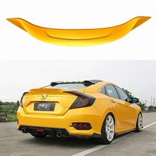 Primer grey unpainted ABS sports Car Rear Trunk Spoiler Wing For HONDA Civic 10, no drilling needed