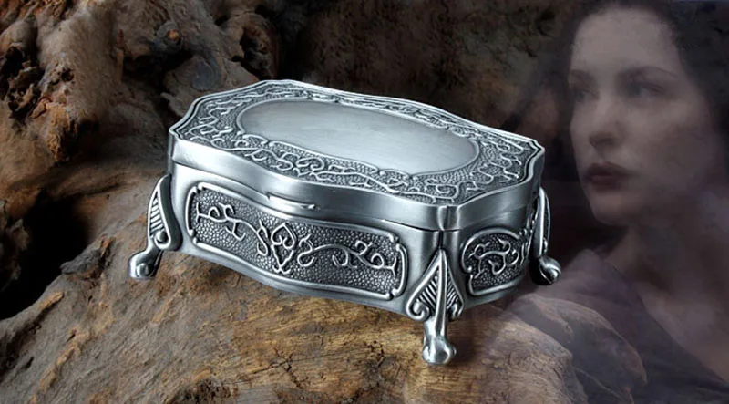 OGRM Metal Crafts LOTR Arwen Evenstar Necklace Pendant Earing Casket Jewelry Box Tin Alloy Collection Ring Box Best Gifts 5