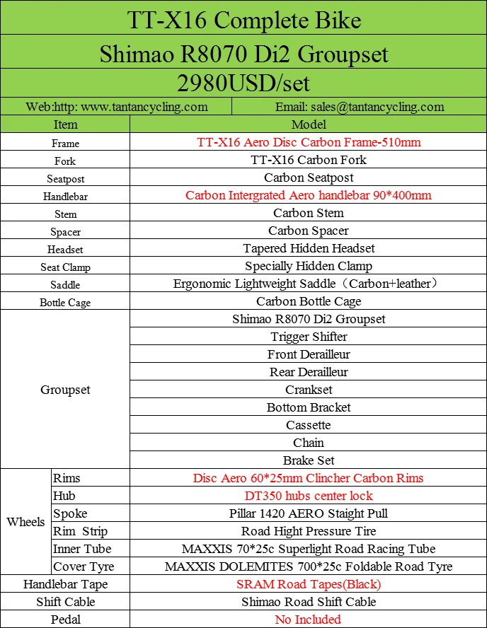 Новые поступления Аэро дисковый тормоз дорожный полный велосипед TT-x16 с SH1MANO R8070 Di2 groupset DT350 ступицы ceter замок колеса