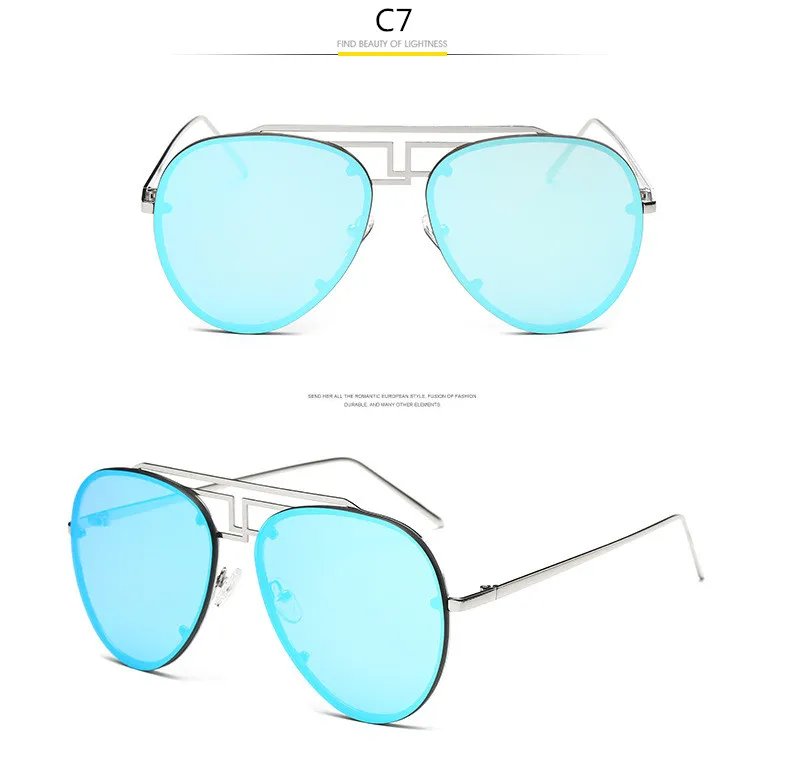 HUITUO европейские и американские модные тенденции солнцезащитные очки UV400 Ретро Брендовая Дизайнерская обувь Для мужчин и Для женщин Мода Высокое качество очки - Цвет оправы: C7