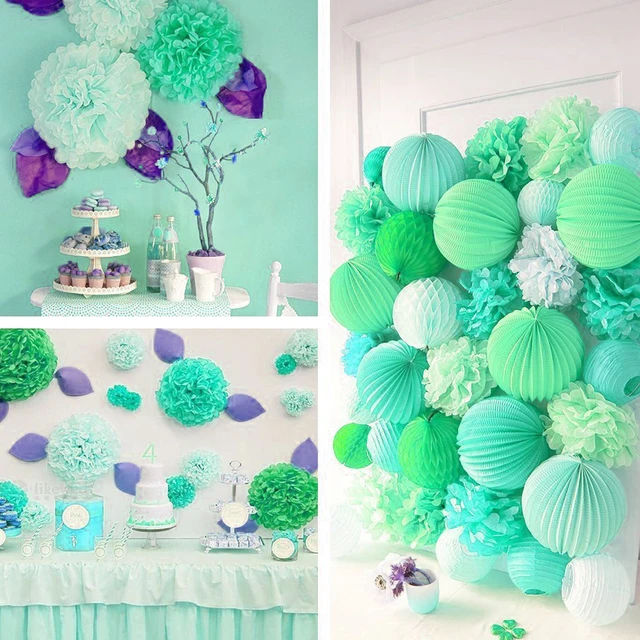 Party Pom Poms - Green