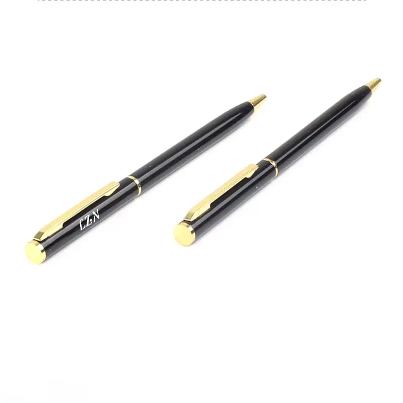 LZN Подгонянная металлическая шариковая ручка Вращающаяся ручка карманного размера портативная маленькая масляная шариковая ручка персонализированный текст/логотип/имя