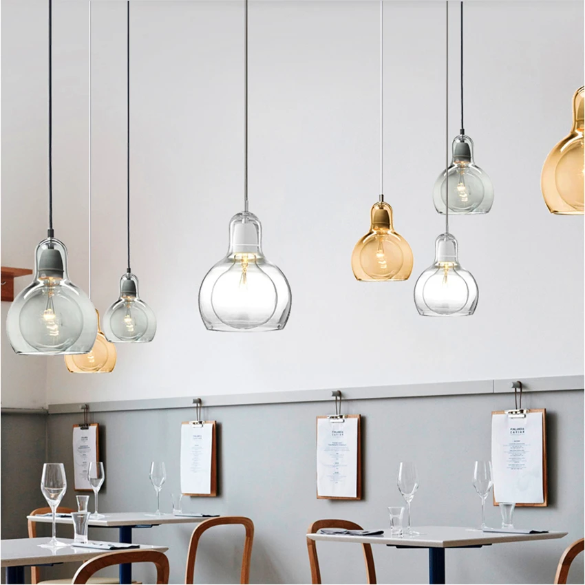 

Modern Lamp LOFT Pendant Lights Clear/gray/amber Glass Pendant Lamp Lampshade Hanging Lamp Cafe Bar Restaurant Lighting Fixtures