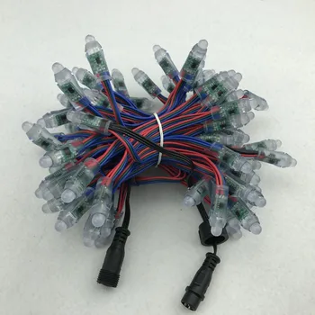 

100pcs/set DC12V addressable 12mm WS2811 led smart pixel node,RGB full color;RGB colorful 18AWG wire,IP68;with 13.5mm pigtail