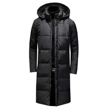 Новая брендовая зимняя куртка мужская хлопковая Длинная Куртка парка с капюшоном мужская куртка черная тонкая утепленная верхняя одежда куртки
