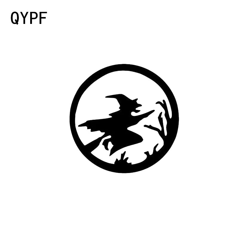 

QYPF 11.8*11.8 Coolest Halloween Witch Decor Car Modelling Sticker Vinyl Silhouette Graphic C16-2347