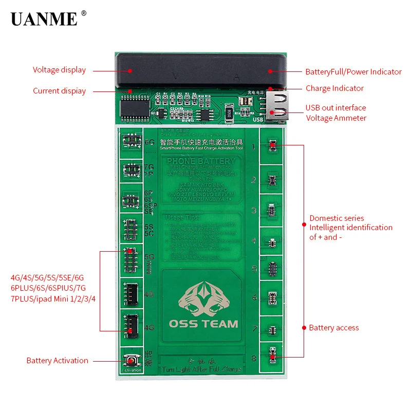 UANME 2 in 1 SmartPhone Battery Fast Charging and Activation Board For iPhone 7 7Plus 6 6s 5 5s 4 4s Mobile Phone Repair Tool UANME 2 in 1 SmartPhone Battery Fast Charging and Activation Board For iPhone 7 7Plus 6 6s 5 5s 4 4s Mobile Phone Repair Tool