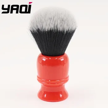 

26mm Red Resin Handle White/ Black Synthetic Fiber Barbershop Shaving Brushes For Men