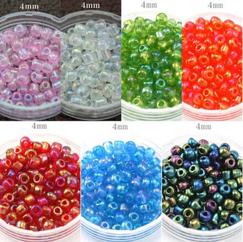 

500Pcs/lot(about 50g/lot)shining 4mm Czech Glass Seed Spacer Beads Jewelry Making DIY 8 Colors F1915