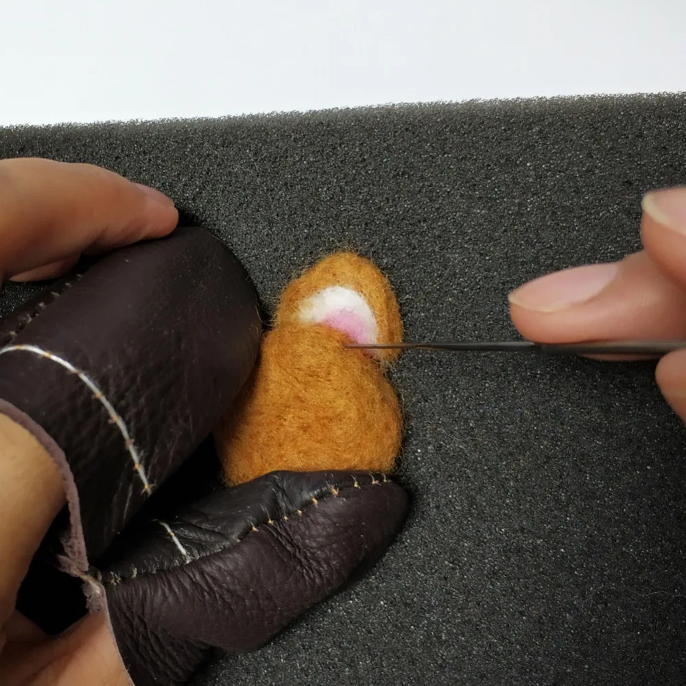 Leather finger Guard Protecteurs Main Artisanat aiguille feutrage Paire