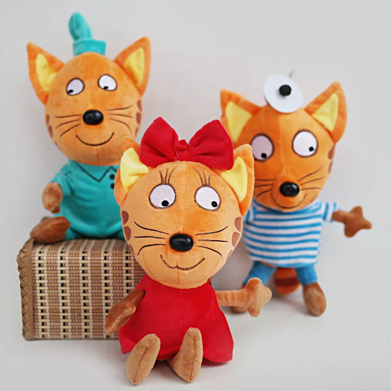 

New Russian Cartoon Three Kittens Happy Kittens Cat Stuffed Plush Toys Soft Animals Cat Toy Doll For Kid Children Christmas Gift