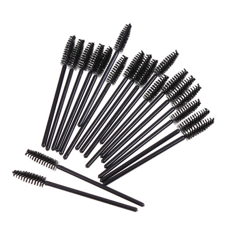 100 pcs x Eyelash Eye Lash Black Disposable Mascara Wand Brush Spoolies