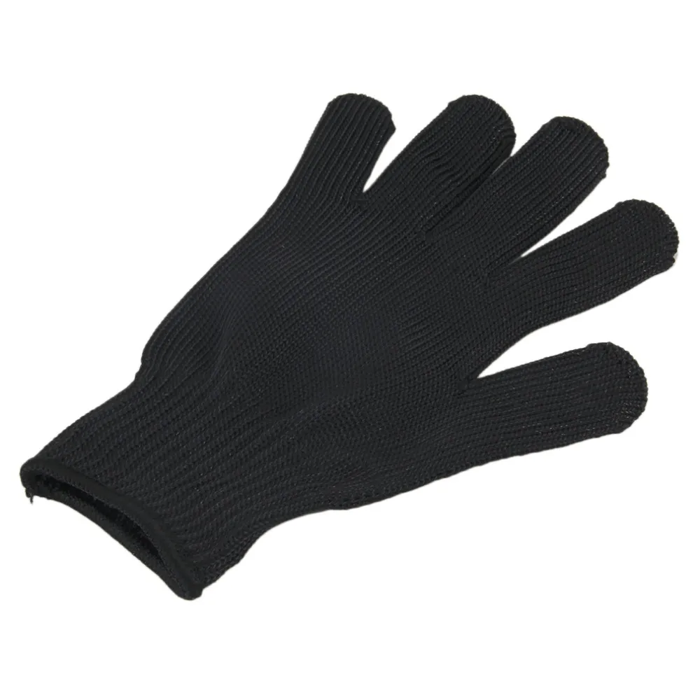 Охота 1 пара черные защитные перчатки с защитой от порезов из нержавеющей стали проволока Мясник анти-режущие перчатки дропшиппинг