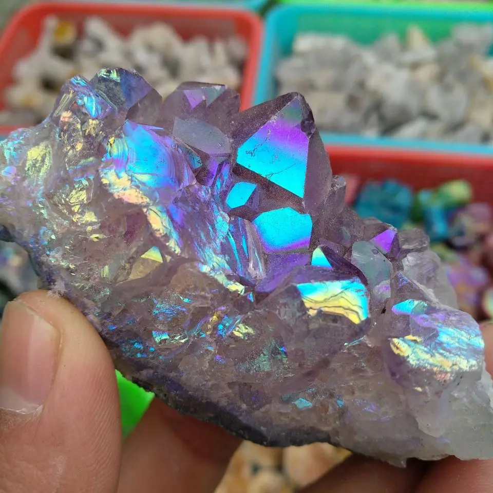 70 г Аметистовые кластеры RAINBOW AURA|Камни| |