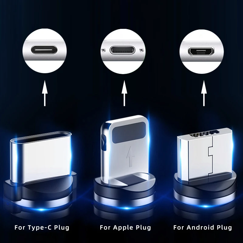 Магнитный кабель SUNPHG штекер Type C Micro USB круглые наконечники для 1 го зарядного