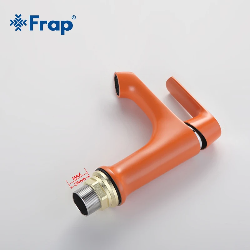 Billige FRAP Innovative Mode Stil Home Multi farbe Bad Becken Wasserhahn Kaltes und Heißes Wasser Wasserhähne Grün Orange Weiß bad mixer F1031