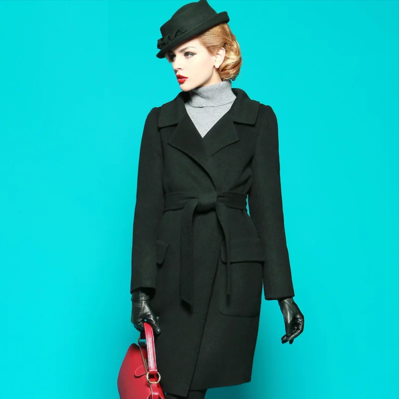 Tailor made Coat women 100 wool coat plus size brand luxury designer