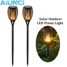 Светодиодный светильник на солнечной батарее с мерцающими лужайками светодиодный фонарь светильник реалистичный танцующий светильник с пламенем водонепроницаемый наружный садовый Декор лампа с пламенем