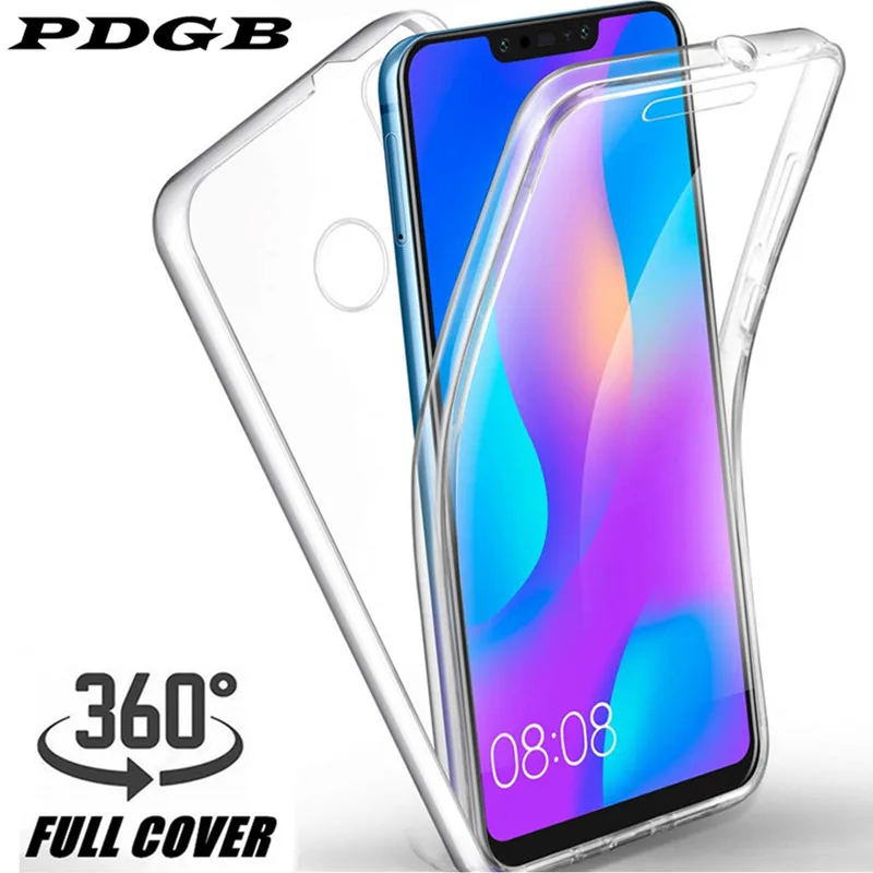 

PDGB 360 Degree Case For Huawei P30 Lite P20 Pro P10 Youth Honor 8X Y9 Y7 Prime 2019 Transparent Full body Touch Screen Cover