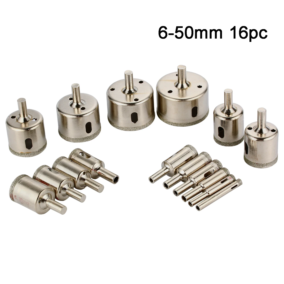 16 Holesaw 6 50mm Diamond Drill Bit Set Tile Ceramic Glass Porcelain Marble BI124in Drill Bits 16 Holesaw 6 50mm Diamond Drill Bit Set Tile Ceramic Glass Porcelain Marble BI124in Drill Bits