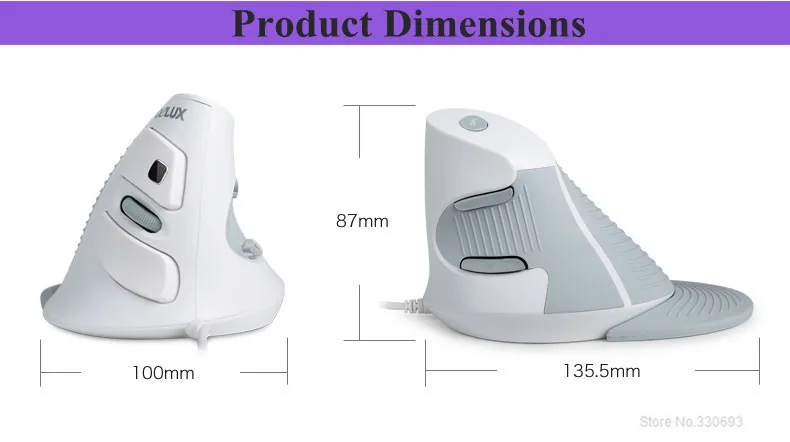 Delux M618 Pro проводная оптическая USB эргономичная Вертикальная мышь, игровая мышь, ПК, ноутбук с измерением сердцебиения#20