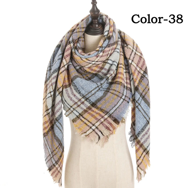 new designer brand women cashmere scarf triangle winter scarves lady shawls and wraps knit blanket neck striped foulard