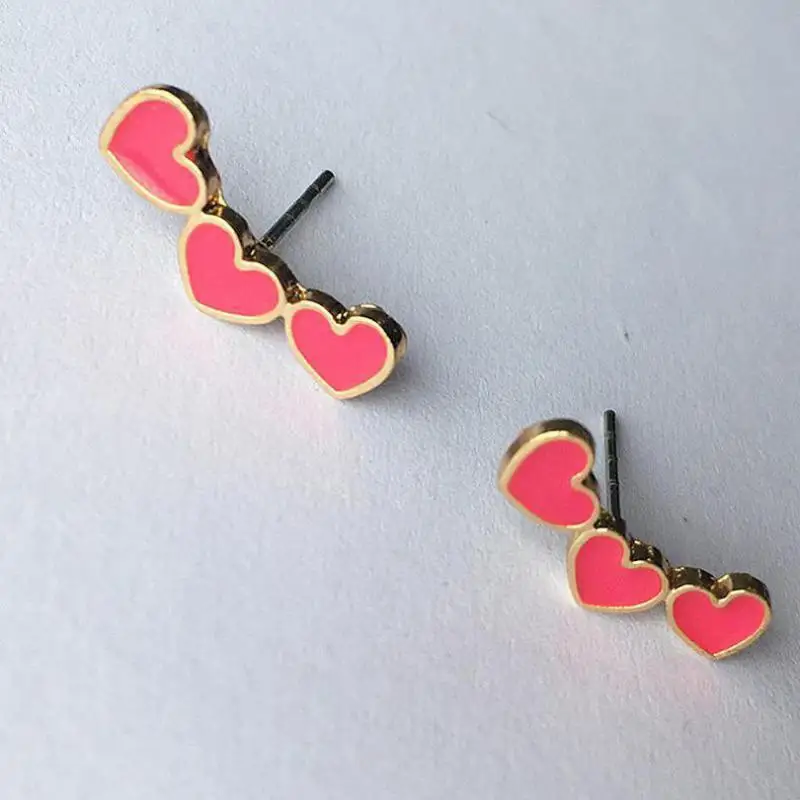 

Korean jewelry earrings love earrings two-color cute earrings woman's gift Earings Fashion Jewelry Brincos Oorbellen 2017