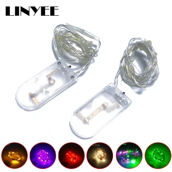 

Led String Lights Fairy Micro Lights 2M 20 LEDs CR2032 Battery Powered Silver Wire Waterproof Lights For Home Holiday Decoration