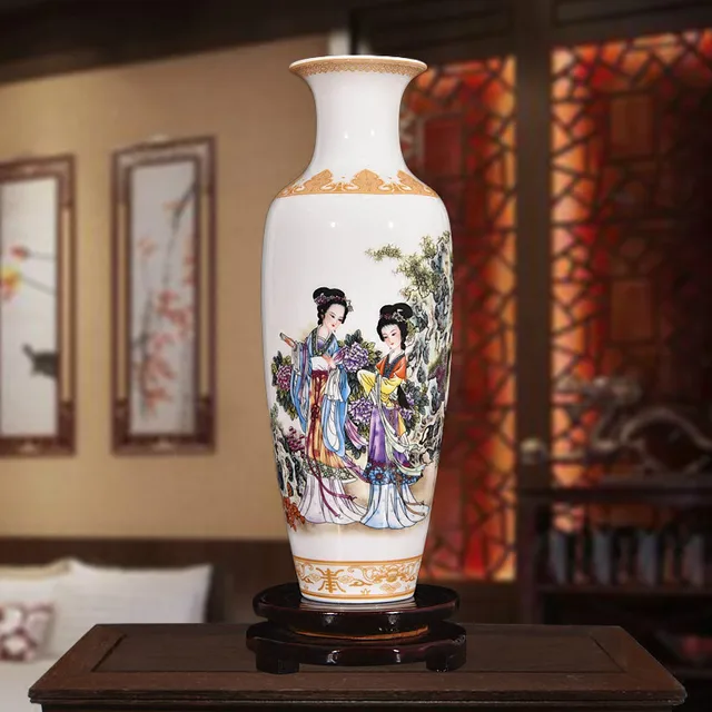 New Chinese Style Classical Porcelain Vase Home Decoration Jingdezhen Handmade High White Clay Ceramic Vases For Flowers 1