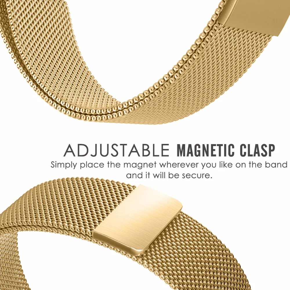Нержавеющая сталь Milanese Loop Металла Смарт часы ремешок для галечный время круглые