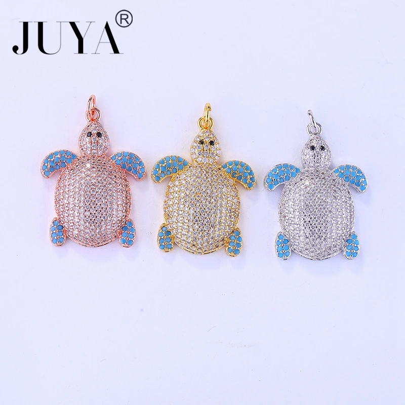 5pcs Top Quality Copper AAA Zircon Tortoise Turtle Charms Pendants Fit Jewelry Making Findings Accessories Diy Handmade Pingente