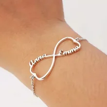 Персонализированные бесконечные именной браслет аксессуары в форме сердца ручной работы женские детские ювелирные изделия подписи любовь сообщение индивидуальный подарок