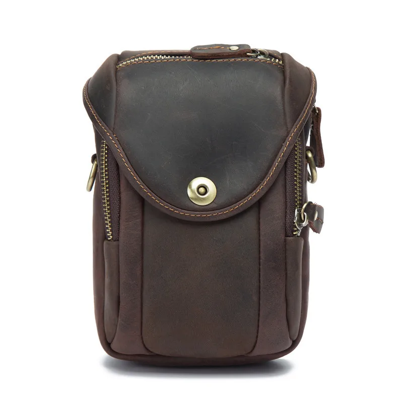 

Men's New Waterproof Mobile Phone Pockets Leather Leather Multi-Function Change Key Package