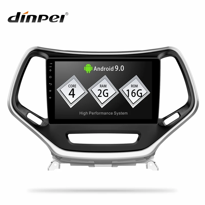 

Dinpei Android 9.0 Car Radio Multimedia Player For Jeep Cherokee 2014 2015-2018 GPS Navigation 4G wifi video carplay androidauto
