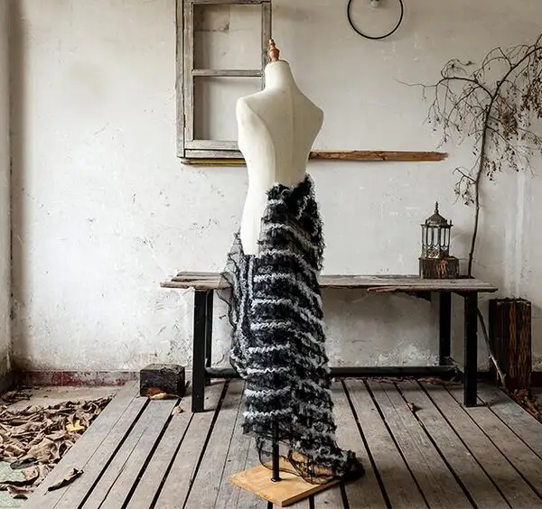 De alta calidad falda ropa de cama de algodón vestidos patrón de tela parches de bordado boda tweed tela diy A004 - 1
