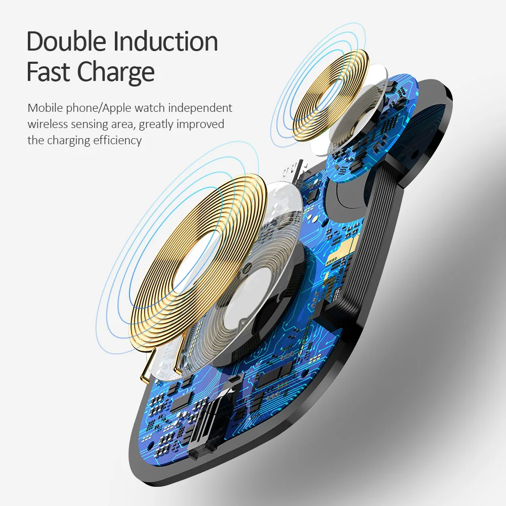 QI Wireless Charger for Apple Watch 4 3 2 1,USAMS Wireless Portable External Battery for iPhone X Samsung Xiaomi charger adapter