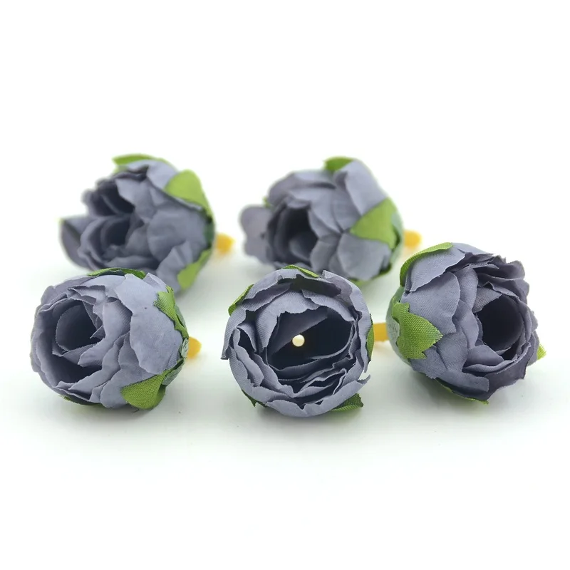 10 шт. мини шелковая искусственная чайная Роза цветочная головка для украшения свадебной вечеринки DIY аксессуары для букета ручной работы - Цвет: Gary