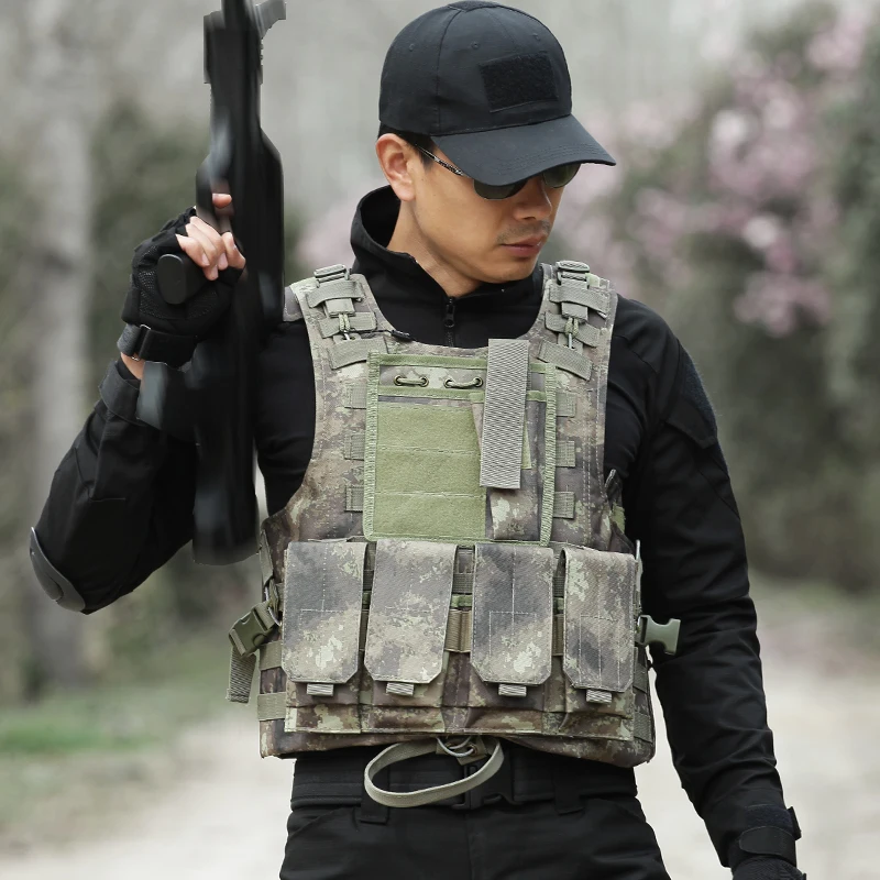 

Ruins Camouflage Hunting Vest Men Army Tactical Combat Vest Outdoor Military Amphibious Training Waistcoat Armor Protection Vest