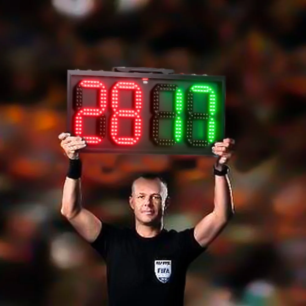 US $309.00 60cm LED Manual Scoreboard Portable Football Electronic Soccer change player display board 1 side Referee substitution boards