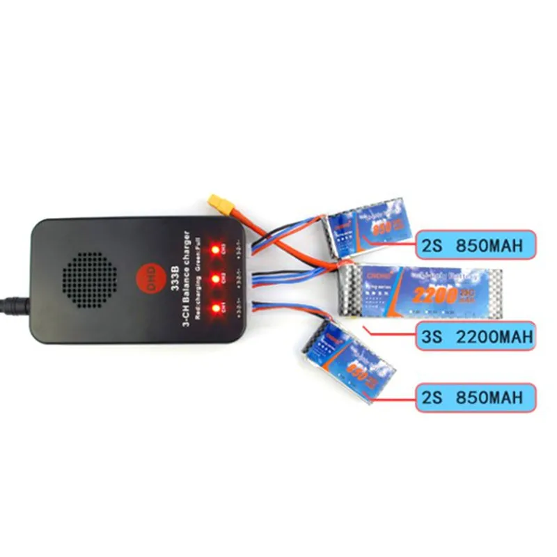 

New Version DHD 333B 50W 2A 3CH Balance Charger For 1-3S LiPo Battery RC Airplane Toy Models Accessories