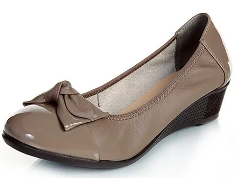 

2016 New Fashion High Heels Comfortable Women Wedges Shoes Genuine Leather Single Casual Shoes Women Oxfords Pumps